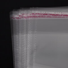 Пакет БОПП с клеевым клапаном, КОМПЛЕКТ 100 шт., 20&times;25+4 см, толщина 30 мкм, с усиленным швом