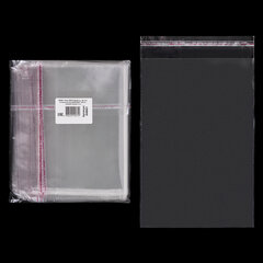 Пакет БОПП с клеевым клапаном, КОМПЛЕКТ 100 шт., 20&times;30+4 см, толщина 30 мкм, с усиленным швом