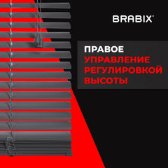 Жалюзи горизонтальные BRABIX 40&times;155 см, ПЛАСТИК, цвет серый, 608609