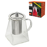 Чайник заварочный 950 мл, жаропрочное стекло, металлическая колба-заварник, DASWERK (ДАСВЕРК), 608647