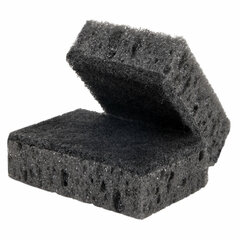 Губки для посуды 9,8&times;6,6&times;3 см, КОМПЛЕКТ 10 шт., SQUARE BLACK, КРУПНОПОРИСТЫЙ поролон с абразивным слоем, LAIMA, 608648