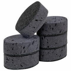 Губки для посуды 9,5&times;6,5&times;3,5 см, КОМПЛЕКТ 6 шт., OVAL BLACK, КРУПНОПОРИСТЫЙ поролон с абразивным слоем, LAIMA, 608649