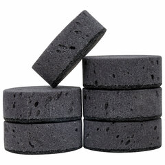Губки для посуды 9,5&times;6,5&times;3,5 см, КОМПЛЕКТ 6 шт., OVAL BLACK, КРУПНОПОРИСТЫЙ поролон с абразивным слоем, LAIMA, 608649