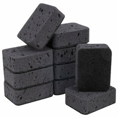 Губки для посуды 9,5&times;7&times;3,5 см, КОМПЛЕКТ 10 шт., BIG BLACK, КРУПНОПОРИСТЫЙ поролон с абразивным слоем, LAIMA, 608650