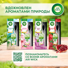 Освежитель воздуха автоматический 250 мл AIRWICK, диспенсер + сменный баллон, "Нежный шелк и лилия"