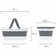 Таз складной силиконовый 16 литров со складными ручками 47&times;28 см для дома и дачи, LAIMA Home, 608671