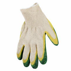 Перчатки хлопчатобумажные износостойкие ДВОЙНОЙ облив, 13 класс, КОМПЛЕКТ 100 ПАР, LAIMA ЛЮКС, 608673