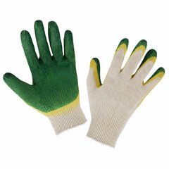 Перчатки хлопчатобумажные износостойкие ДВОЙНОЙ облив, 13 класс, КОМПЛЕКТ 100 ПАР, LAIMA ЛЮКС, 608673