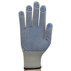 Перчатки акриловые РУБИФРОСТ ЗИМНИЕ 1 пара, 10 класс, 50-56 г, размер 9, ПВХ ТОЧКА, утепленные с начесом внутри, СВС