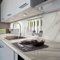 Коврик EVA / ЭВА универсальный 35&times;45 см ячеистый (СОТЫ) применим для сушки посуды, кухни, ванной, животных, цвет СЕРЫЙ, LAIMA, 608712