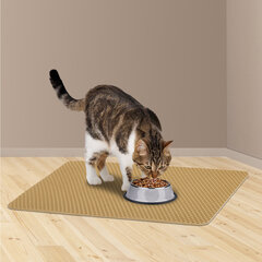 Коврик EVA / ЭВА универсальный 35&times;45 см ячеистый (СОТЫ) применим для сушки посуды, кухни, ванной, животных, цвет БЕЖЕВЫЙ LAIMA, 608715