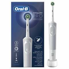 Зубная щетка электрическая ORAL-B (Орал-би) Vitality Pro, БЕЛАЯ/ГОЛУБАЯ, 1 насадка