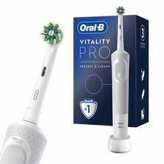 Зубная щетка электрическая ORAL-B (Орал-би) Vitality Pro, БЕЛАЯ/ГОЛУБАЯ, 1 насадка