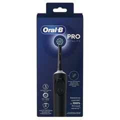 Зубная щетка электрическая ORAL-B (Орал-би) Vitality Pro, ЧЕРНАЯ, 1 насадка