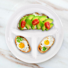 Одноразовые тарелки 3-х секционные КОМПЛЕКТ 100 шт. 220 мм, белые, ПП, холодное/<wbr/>горячее, LAIMA СТАНДАРТ, 608769