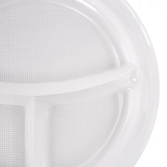 Одноразовые тарелки 3-х секционные КОМПЛЕКТ 100 шт. 220 мм, белые, ПП, холодное/<wbr/>горячее, LAIMA СТАНДАРТ, 608769