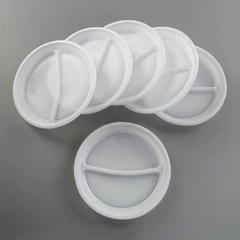 Одноразовые тарелки 2-х секционные КОМПЛЕКТ 100 шт. 210 мм, белые, ПС, холодное/<wbr/>горячее, LAIMA БЮДЖЕТ, 608770