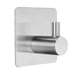 Крючки самоклеящиеся универсальные 4,5&times;4,5 см, КОМПЛЕКТ 4 шт., сталь, серебристые, LAIMA Home, 608785