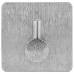 Крючки самоклеящиеся универсальные 4,5&times;4,5 см, КОМПЛЕКТ 4 шт., сталь, серебристые, LAIMA Home, 608785