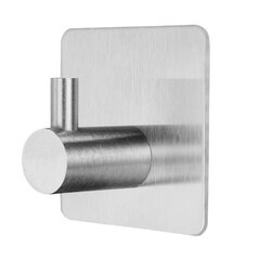 Крючки самоклеящиеся универсальные 4,5&times;4,5 см, КОМПЛЕКТ 4 шт., сталь, серебристые, LAIMA Home, 608785