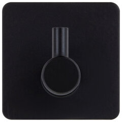 Крючки самоклеящиеся универсальные 4,5&times;4,5 см, КОМПЛЕКТ 4 шт., сталь, черные, LAIMA Home, 608786