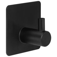 Крючки самоклеящиеся универсальные 4,5&times;4,5 см, КОМПЛЕКТ 4 шт., сталь, черные, LAIMA Home, 608786