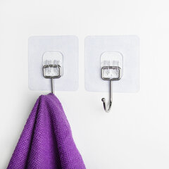 Крючки самоклеящиеся универсальные 7&times;7 см, КОМПЛЕКТ 5 шт., сталь + ПВХ, LAIMA Home, 608790