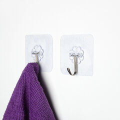 Крючки самоклеящиеся универсальные 6&times;6 см, КОМПЛЕКТ 10 шт., сталь + ПВХ, LAIMA Home, 608791