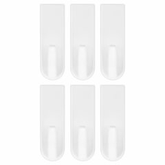 Крючки самоклеящиеся универсальные 6,6&times;2,1 см, КОМПЛЕКТ 6 шт., белые, LAIMA Home, 608793