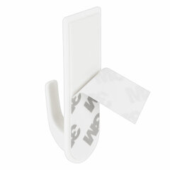 Крючки самоклеящиеся универсальные 6,6&times;2,1 см, КОМПЛЕКТ 6 шт., белые, LAIMA Home, 608793