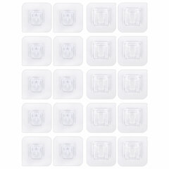 Крючки-кронштейны самоклеящиеся 6&times;6 см, КОМПЛЕКТ 10 шт., акриловый клей, LAIMA Home, 608794