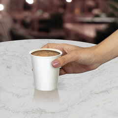 Стакан одноразовый бумажный 250/<wbr/>273 мл, D 80 мм, КОМПЛЕКТ 50 шт., однослойный, белый, холодное/<wbr/>горячее, ОФИСМАГ СТАНДАРТ, 608809