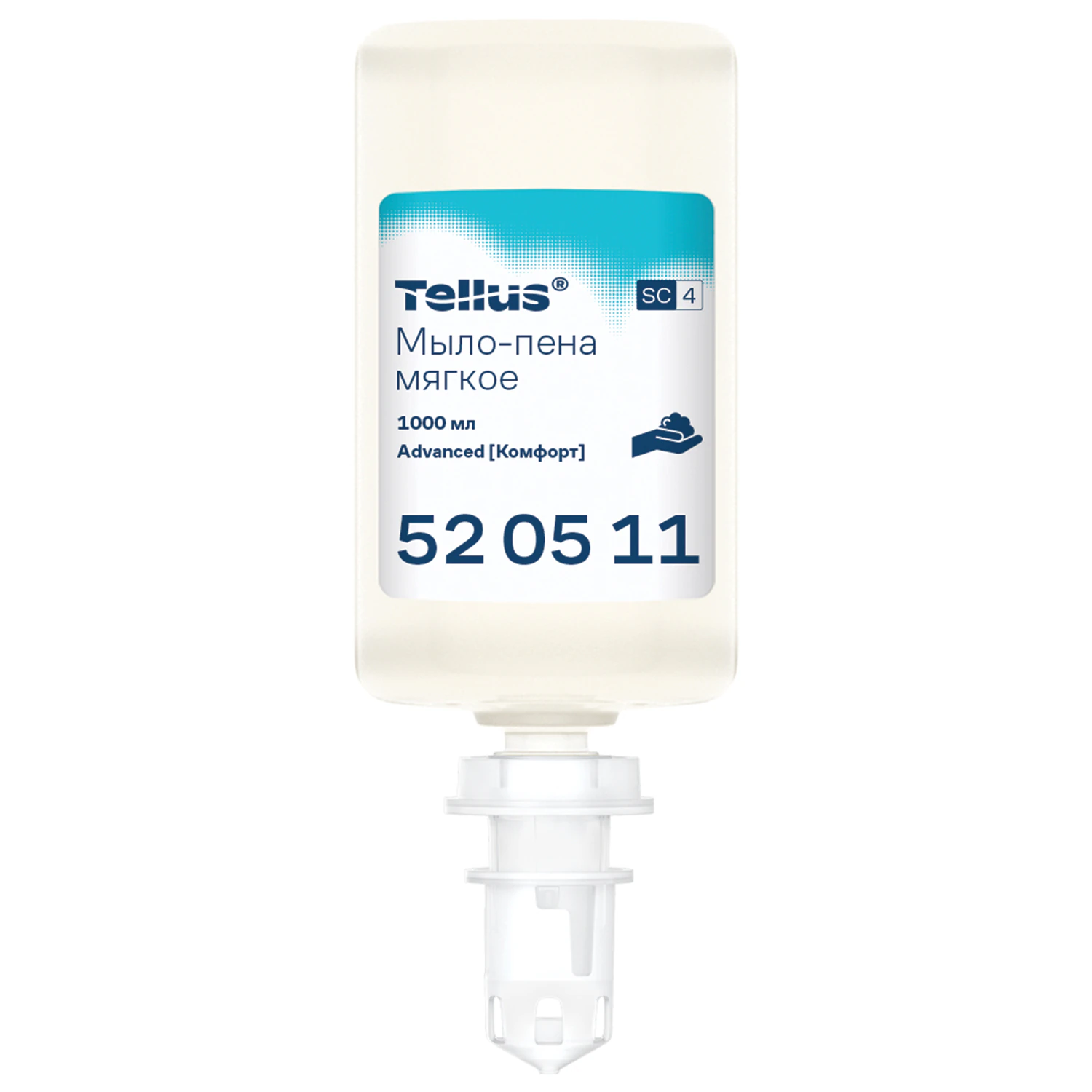 Картридж с жидким мылом-пеной одноразовый Tellus/TORK (Система S4) Advanced, мягкое, 1 л, 520511