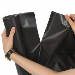 Мешки для мусора 360 л черные, в рулоне 10 шт., ПВД 30 мкм, 120&times;160 см, ЛЮБАША эконом, 608917