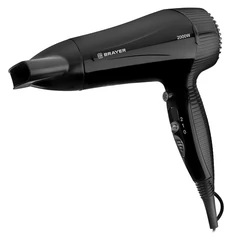 Фен для волос настенный BRAYER BR3021BK, 2000 Вт, пластик, 2 скорости, 2 температурных режима, черный