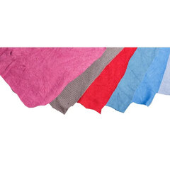 Ветошь трикотаж ЦВЕТНОЙ 10 кг, лоскуты 40&times;60 (±10 см) плотность 100-200 г/<wbr/>м<sup>2</sup>, 90% хлопок, 10% синтетика