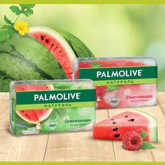Мыло туалетное 90 г, PALMOLIVE НАТУРЭЛЬ "Летний арбуз", освежающее, 32940
