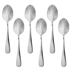 Ложки чайные 13,5 см, STANDARD, КОМПЛЕКТ 6 шт., полированная нержавеющая сталь, серебристые DASWERK (ДАСВЕРК), 609075