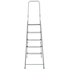 Стремянка алюминиевая 5 ступеней, высота площадки 1,04м, дуга безопасности 0,6м, площадка 26&times;26см, до 150кг, вес 4кг, НОВАЯ ВЫСОТА, 1110105