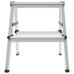 Стремянка алюминиевая двухсторонняя 2&times;2 ступени, высота площадки 0,43 м, до 150 кг, вес 1,8 кг, НОВАЯ ВЫСОТА, 1120202