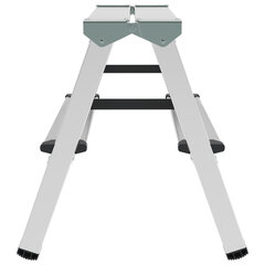 Стремянка алюминиевая двухсторонняя 2&times;2 ступени, высота площадки 0,43 м, до 150 кг, вес 1,8 кг, НОВАЯ ВЫСОТА, 1120202