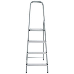 Стремянка сталь / алюминий 4 ступени, высота площадки 0,81м, дуга 0,6м, площадка 26&times;26см, до 150кг, вес 5,2кг НОВАЯ ВЫСОТА, 1130104