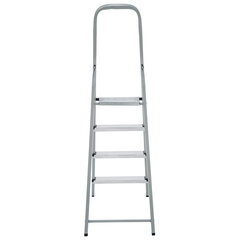 Стремянка сталь / алюминий 4 ступени, высота площадки 0,81м, дуга 0,6м, площадка 26&times;26см, до 150кг, вес 5,2кг НОВАЯ ВЫСОТА, 1130104