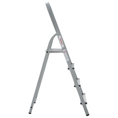 Стремянка сталь / алюминий 4 ступени, высота площадки 0,81м, дуга 0,6м, площадка 26&times;26см, до 150кг, вес 5,2кг НОВАЯ ВЫСОТА, 1130104