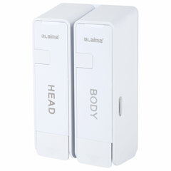 Дозатор двойной 2&times;0,38 л для жидкого мыла/<wbr/>шампуня/<wbr/>геля LAIMA ULTRA, НАЛИВНОЙ, белый, 609107