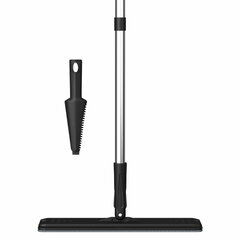 Швабра с отжимом и ведром 10л/<wbr/>7л двухкамерное, 2 насадки микрофибра, карманы с 2-х сторон, рукоятка 134-154см черный AltaMop L, LAIMA,609151