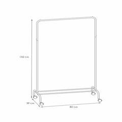 Вешалка для плечиков &laquo;Радуга-2&raquo;, 1520&times;820&times;390 мм, передвижная, металл, черная
