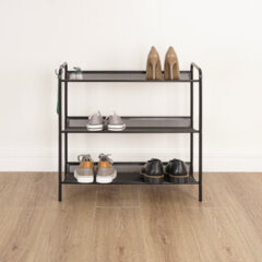 Полка для обуви &laquo;Женева-23&raquo;, 645&times;270&times;600 мм, 3 полки, металл, чёрная