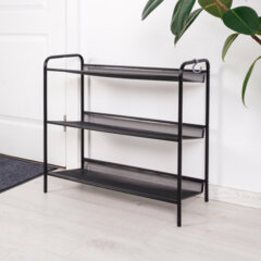 Полка для обуви &laquo;Женева-23&raquo;, 645&times;270&times;600 мм, 3 полки, металл, чёрная