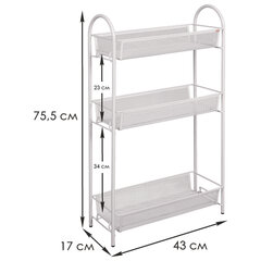 Этажерка &laquo;Ладья-13&raquo; офисно-бытовая 3 яруса, металл, белая, 43&times;17&times;75,5 см